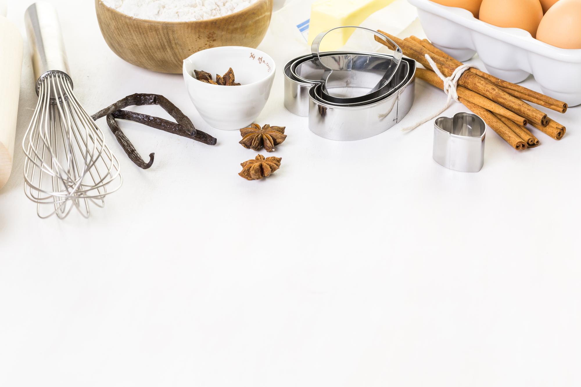 Open kitchen workspace with tools